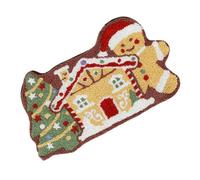 Gingerbread Door Mat - 23.6x13.7 inch Cute Non-Slip Christmas Doormat, Soft Festive Welcome Mat, Holiday Floor Rug for Bedroom, Living Room, Kitchen, Porch, Entrance, and Bathroom
