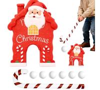 Gingerbread Golf Game, Cane Stick Portable Toy, Funny Indoor Outdoor Playset, Christmas Golf Course with Colorful Design and Easy Assembly, Entertainment Set for Family Room Party Holiday Carnival