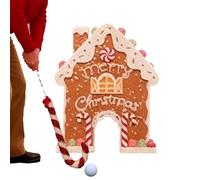 Gingerbread Golf Game Set - Christmas Indoor Family Game, Festive Mini Golf Activity with Candy Cane Club & Balls for Boys Girls Children Christmas Home Traveling Schools Indoor Activity