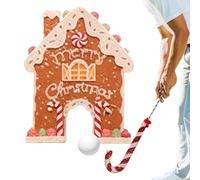 Gingerbread Golf Game Set - Golf Game for Kids | Wooden Christmas Games Interactive | Christmas Golfs Games with Balls & Candy Cane for Holiday Entertainment Kids Adults Family Outdoor Party