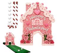 Gingerbread Golf Game Set - Valentine's & Holiday Putting Toy with Candy Cane Clubs and Balls For Indoor Fun, Family Games, Home, Living Room, Birthday or Party Night