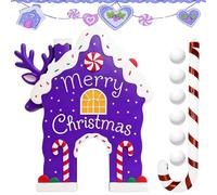 Gingerbread House - 13,78 pouces Christmas Gingerbread Game, Mini Golf House Toy Set, Seasonal Candy Cane Accessory For Party | Family Yard Celebration Living Room Gathering Outdoor Indoors