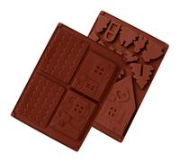 Gingerbread House Baking Mold, Cookie Cutters Shapes, Shapes Baking Set, Gingerbread Man Shape, Christmas Baking Silicone Molds, Non-Stick Food Grade Chocolate Baking Mould For Desserts