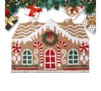 Gingerbread House Christmas Doormat - Non-Slip Floor Mat | Festive PVC Entrance Rug for Front Door, Porch, Kitchen, Bathroom & Indoor Outdoor Home Decor