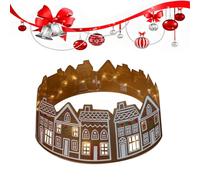 Gingerbread House Christmas Tree Collar, LED Weihnachtsbaum Basis Abdeckung, Lebkuchenhaus Weihnachtsbaum Rock Kragen, Holiday Tree Skirt Ring Basket Cover for Home Decor, for Christmas Tree