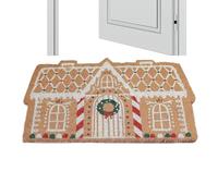 Gingerbread House Paillasson - Tapis de porte de Noël, Tapis de porte Gingerbread 80 × 50 cm, Tapis antidérapant | Tapis de bienvenue de Noël pour les vacances extérieur intérieur porche entrée