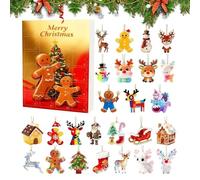Gingerbread Man Christmas Countdown, Gingerbread Man Countdown Calendars, 24-Day 2D Acrylique Toy For Holiday Classroom Desk Wall Tree Kids Toddler Teen Adult Boy Girl Women Men Family