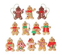 Gingerbread Man Ornaments Gingerbread Man Ornements Assortis Figurines pour Les décorations suspendues en Arbre de Noël 12pcs, décorations