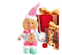 Gingerbread Man Plush - 37x20cm Jouet en Peluche de Noël pour Tout-Petit, Affichage Festif en Famille avec Design harcelant, de Vacances pour la décoration de la Maison, Jolie Peluche, Multicol
