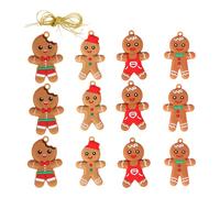 Gingerbread Ornaments for Christmas Tree - 12 Pieces Holiday Decoration | Gingerbread Figurines Ornaments | for Home Dinner Restaurant Cafe Church Event Shopping Mall Wedding Birthday Family Gathering