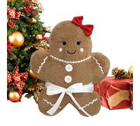 Gingerbread Plush Toy, Soft Christmas Stuffed Animals Plush, Festive Holiday Decor Accent, Cozy Cuddly Gift for Kids Teens Baby Girls Boys Daughter Son Party Home School