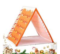 Gingerbread Tent | Triangular Interactive Playhouse - Tent Indoor - for Sensory Play Indoor Playroom Backyard Camping Party Reading Corner Gathering