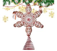 Gingerbread Tree Topper - Holiday Ornament | Wooden Craft with Adorable Gingerbread Man Design, Easy Setup for Christmas Display, Ideal for Table Fireplace Garden and Porch Seasonal Decoration