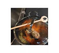 GINGERMAN Cuillère à remuer ajourée ronde en bois de hêtre Patisse L 30