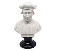GINGERSHOPONLINE Buste Statue Design : Niccolò Machiavelli (blanc) - Reproduction buste, sculpture en marbre et résine - environ 15 cm, 350 gr. - Produit fabriqué en Italie - Idée cadeau maison
