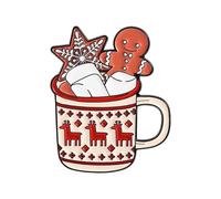 Gingersnap Broche en forme de bonhomme de neige et d'élan en métal pour sac à dos et vêtements, taille unique, Comme décrit