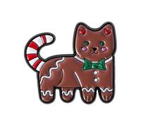 Gingersnap Léger Gingersnap Biscuit Épinglette Chaton Festif Broche Bowknot Bijoux de Vacances Cadeau pour Femmes et Hommes Noël Gingsnap Bowknot Émail Épinglette, taille unique, comme décrit