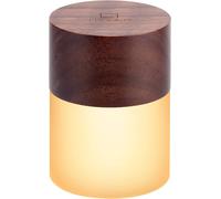 Gingko Design Veilleuse Lemelia Rvb À 7 Couleurs Changeantes, 6 Cm De Haut, Batterie Longue Durée De Charge Usb, 2 Modes D'éclairage, Certifié Fsc (Noyer) (G026)