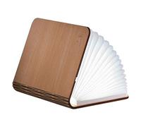 Gingko Lampe de bureau LED Smart Book avec finition effet bois naturel, rechargeable avec chargeur micro USB, érable