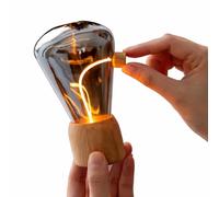 Gingko Opale Drift Light - Lampe d'ambiance LED en bois de frêne blanc, lumière d'ambiance magnétique interactive, lampe de chevet en verre dépoli, lampe sculpturale rechargeable par USB pour