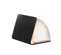 Gingko Smart Book Lampe de bureau portable LED en fibre de cuir végétalien, rechargeable avec câble USB inclus, papier Tyvek indéchirable et résistant à l'eau (finition cuir) (mini, cuir marron)