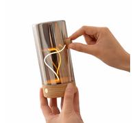 Gingko Solis Drift Light Lampe d'ambiance LED en bois de frêne blanc, lumière d'ambiance magnétique interactive, lampe de chevet sculpturale, rechargeable par USB, lumière de décoration d'intérieur