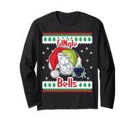 GINgle Bells Gin Tonic Pull de Noël en verre Motif Père Noël Manche Longue