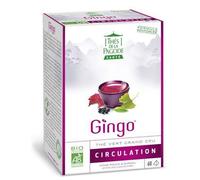 Thé Gingo Bio par Thés de La pagode | Thé vert au ginkgo biloba - Boîte 60 infusettes | Thé Bio | Formule renforcée et brevetée | Favorise une bonne circulation, réduit l’effet jambes lourdes