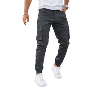 GINGTTO Homme Pantalon Cargo Slim Elastique Joggers Stretch | 6 Poches, Jambe Effilée, Poids Lourd, 30 Pouces, Travail, Randonnée