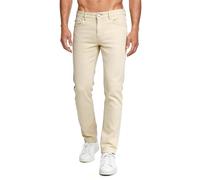 GINGTTO Jean Homme Slim Fit Élastique Ajustée Jeans pour Hommes Stretch Denim Pantalon Tapered Pants Kaki Clair 32W/30L