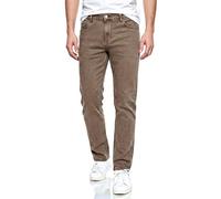 GINGTTO Jean Homme Slim Fit Élastique Denim Pantalon Ajustée Jeans pour Hommes Stretch Trousers Marron 32W/30L