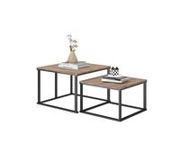 Ginhow Table Basse Salon Bois Carrée Gigogne, Table D'appoint 2 pièces, Tables Gigognes De Salon multifonctionnelle