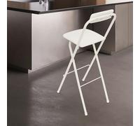 Giniania Tabouret Haut de Bar Pliant, Tabouret et Chaise de Bar Haute Pliante Pliable avec Dossier pour Exterieur Interieur Camping Jardin Balcon Salon/Assise Noire/Hauteur D'Assise 75CM