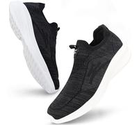 Giniros Baskets et Chaussures de Sport Homme Tennis Respirant Légères et Confortables de la Mode de Marche Fitness Running Tennis Outdoor Gym Jogging Sneakers Hommes, Noir et Blanc 43EU