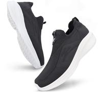 Giniros Hommes Chaussures Slip on Sneakers Chaussure sans Lacets de Course Baskets Fitness Running Chaussures de Respirante Chaussures de Tennis - Confortables et Légères, Gris 43EU