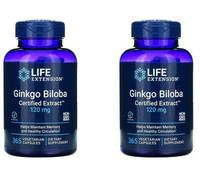 Ginkgo Biloba 120Mg Extrait Certifié 2X365 Caps Vegg Life Extension 24% Flavone