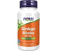 Ginkgo Biloba 24% extrait standardisé 60 mg 120 gélules végétales Now Foods