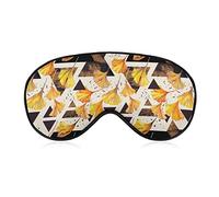 Ginkgo Biloba et Triangle Doodle Masque pour les Yeux de Sommeil Doux Couverture de Sommeil avec les Yeux Bandés Couverture de Masque de Sommeil pour Voyage de Sommeil