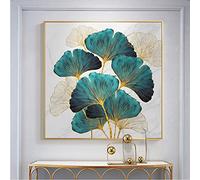Ginkgo Biloba Feuille Toile Peinture Mur Art Affiche et Impressions, Vintage Paysage Série Toile Mur Art Décor 80x80cm Sans Cadre