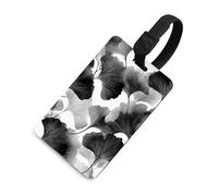 Ginkgo Étiquettes de bagage Motif silhouettes de feuilles Noir et blanc