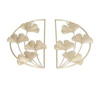 Ginkgo Leaf Mur Sculpture - 2 Pcs Ginkgo Leaf Déco Moderne Simple Métal Nordique doré Ginkgo Feuille de Fer forgé Déco - Sculptures Murales de Conception