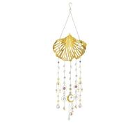 Ginkgo Leaf Shape Crystal Pendant Crafts Gift AB Color Sun Catcher Light and Shadow Wind Chime(28 * 20inch)