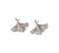 Ginkgos Boucles d'oreilles à tige en forme de feuilles et de cœur pour tous les jours Accessoire tendance pour femme Texture en alliage pour un look tendance, A, Comme décrit, Comme décrit