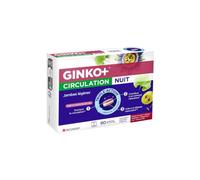 GINKO+ | Circulation Nuit | Complément alimentaire | Pour jambes légères & confort nocturne | Soutient la circulation & contribue à un sommeil réparateur | Aide à la détente musculaire | 60 comprimés