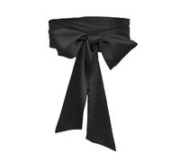GinMimi Ceinture large en ruban pour femme avec nœud papillon pour mariage et fête, 250 cm de long, couleur élégante, serre-taille, Noir , taille unique