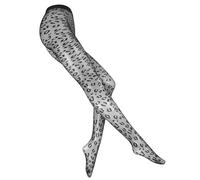 GinMimi Collants fins mats semi-opaques à motifs d'animaux décontractés à pois en soie pour femme, Noir , taille unique