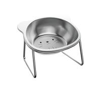 GinMimi Gamelle surélevée en acier inoxydable pour chat, adaptée à la barbe, gamelle surélevée pour nourriture et eau pour chaton, chiots, bol surélevé en acier inoxydable pour chats