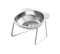 GinMimi Gamelle surélevée en acier inoxydable pour chat, adaptée à la barbe, gamelle surélevée pour nourriture et eau pour chaton, chiots, bol surélevé en acier inoxydable pour chats