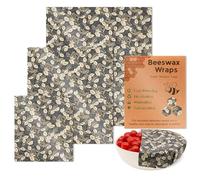 GinMimi Lot de 3 emballages alimentaires élégants en cire d'abeille pour garder la fraîcheur des aliments naturellement en coton robuste accessoire de maison pour l'organisation du fromage et du pain