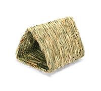 GinMimi Maison en herbe pour tissage naturel à la main, lit de jeu, pliable, cachette tunnel jouet pour hamster, huttes d'herbe pour cochons d'Inde, huttes d'herbe pour oiseaux, huttes d'herbe pour